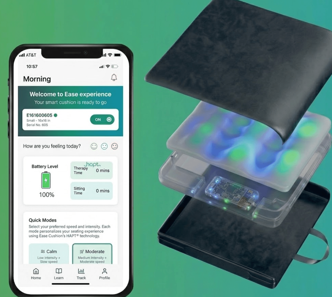 Ease Cushion Gen 2 Smart Pressure Sore Relief Wheelchair Cushion - easecushion